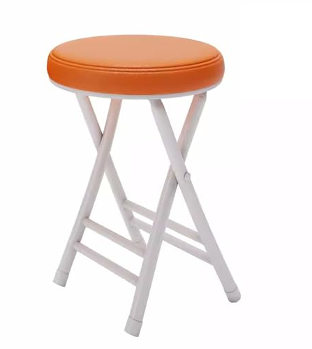 ZXTRYBHD Sgabello Pieghevole, Sedia Pieghevole con Pelle PU, Sedie da Campo con Robusto Supporto in Metallo - Sedie Pieghevoli, Salvaspazio e Adatte a Molti Usi (Color : Orange)
