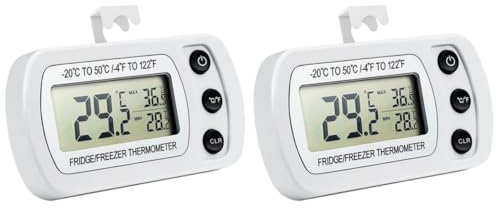 Cabilock 4 Piezas termómetro congelador monitor de temperatura inalámbrico nevera de la frigorifico y congelador termómetro digital termómetro de nevera termómetro de coque