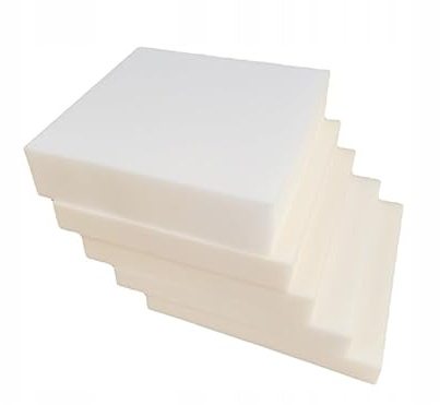 All4All Schaumstoffplatte - Schaumstoff - Matratze mittelhart T25 - Schuamstoffmatratze -Schaumstoffzuschnitt - Stuhlkissen - Hundkissen - Palletenkissen - Weiß - 50x50x10cm
