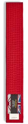 Playwell kampsport bomull enfärgat graderingsbälte – (Karate, Judo Taekwondo), Röd, 300cm
