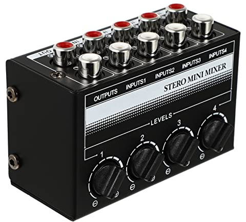 SHOWERORO Mini Audio Mixer Channel Sound Mixer Stereo Mini Hub for Musical Instruments Dj Equipment