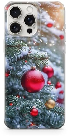 Sunny-Case Mobile Phone Case Transparent Compatible with Samsung S22 Motif Conifer Snow Balls Jewellery Forest M10