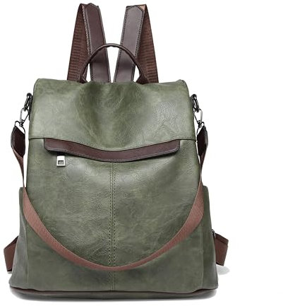 shepretty Damen Rucksack Anti Diebstahl Umhängetasche Multifunktions Schultaschen,0298Pu,grün