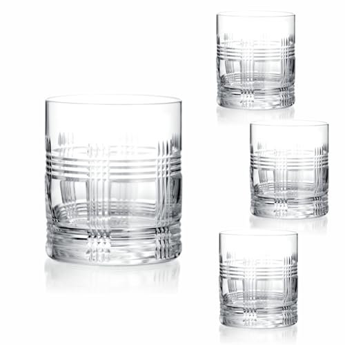Brilant Yellowstone Whiskey Glasses Set 4 - Elegante Bleifreie Tumbler für Whisky, Rum und Cocktails - Präzise Handwerkskunst, Wiskeygläser-Set in Geschenkbox, Ideal als Whisky Gläser und Rum Gläser