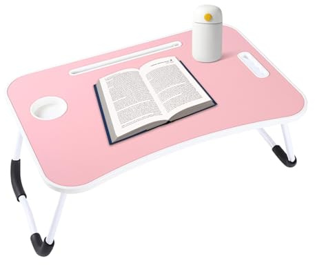 Tavolino da letto per computer portatile, antiscivolo, pieghevole, supporto per notebook, supporto per lettura, vassoio pieghevole per colazione, supporto antiscivolo, supporto per computer portatile