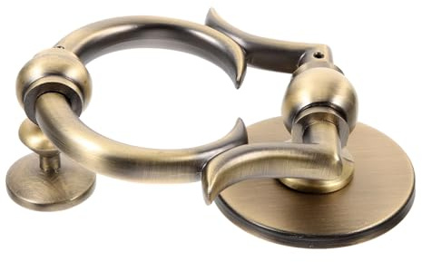 NULYLU Battente Porta in Lega di Zinco Dorata Stile Europeo Elegante Impugnatura Comoda e Accessori Completi per Decorazione Ingresso Casa