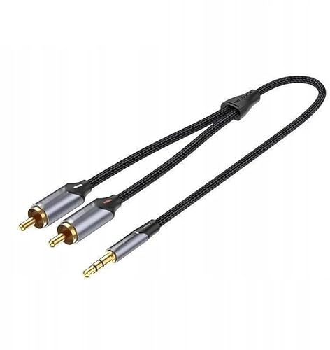 Watio Wave Câble audio - Câble stéréo jack 3,5 mm mâle vers 2 x RCA mâle, 3 m de long, gris, idéal pour les connexions audio analogiques. *