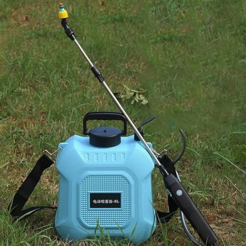 HpLive Elektrischer Gartensprüher mit 2 Düsen, Wiederaufladbarer Drucksprüher, 5L/8L Kapazität, Teleskopstange für Gartenspritze, Unkrautspritze(8L)
