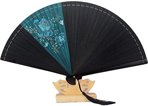 XFZJCHAP Ventilatori pieghevoli ventilatori pieghevoli floreali fan vintage con nappe per la festa di danza da matrimonio decorazione fai -da -te (E)