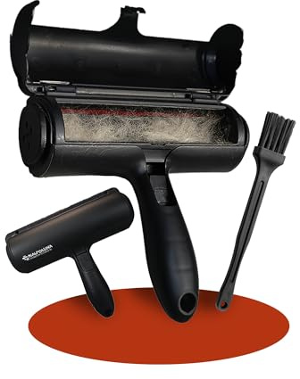 Milo & Luna® - Tierhaarentferner - Katzenhaarentferner - Fusselroller tierhaare - Hundehaare entferner - Fusselbürste - Pet Hair Remover - Für Sofa, Bett, Teppiche, Kleidung, Kratzbäume - Schwarz
