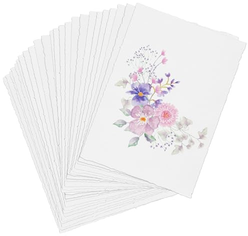 msymsyu 30 Blätter Büttenpapier 160g A4 Handgeschöpftes Papier 30x21cm | Baumwollblätter Lose Aquarellpapier für Schreiben und Zeichnen sowie zur Herstellung kreativer Einladungskarten