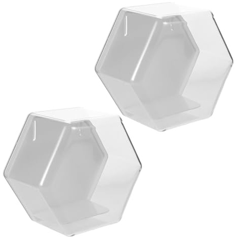 Wall Hanging Display Case 2pcs White Plastic for Figures