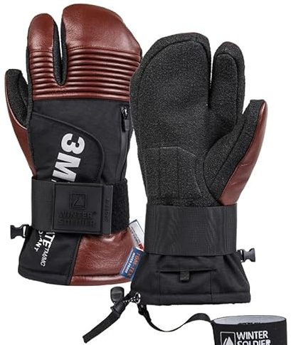Harssidanzar Mitaines Ski Snowboard Hiver imperméables KM067EU,Marron,M