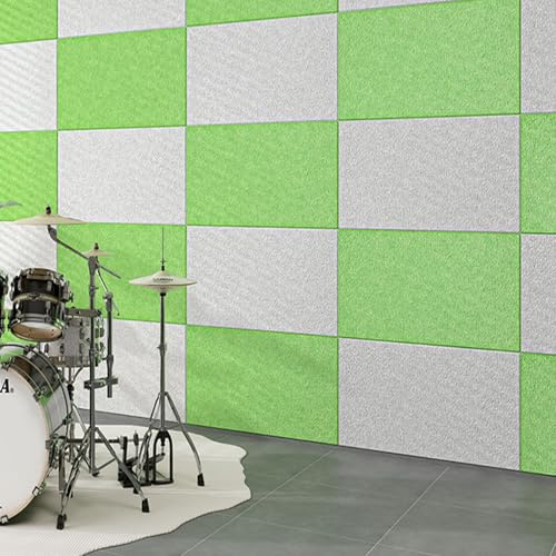 10 Pack Noise Reduction Panels Soundproof Wall Panels Decorative High Density Acoustic Foam Tiles Self-Adhesive for Walls Door Windows Bedroom(Yellow)