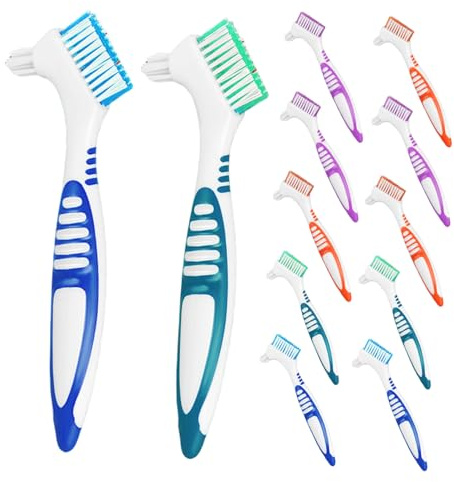 ibasenice 12pièces Lot De Brosses Pour Prothèses Dentaires Double Face Outil De Nettoyage Portable Pour Entretien Des De Prothèses Dentaires