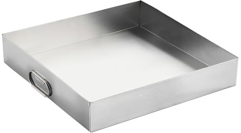 Bandeja de acero inoxidable con asa, bandeja de drenaje versátil para lavadora, secadora, lavavajillas, refrigerador y goteo de aceite para automóviles (60 x 50 x 5 cm)