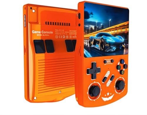 R40XX Retro Handheld Game Console with 64G 4.2 Inch IPS Screen Built-in 18000+ Classic Games Open Source Linux System Portable Pocket Video Player with 4000mah Battery (Orange)