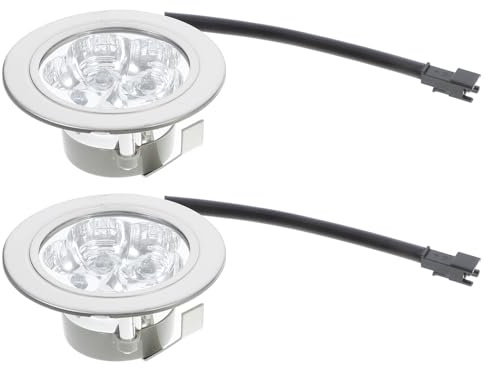 DIKACA Bombillas LED para Campana Extractora 2 Piezas Luz Fría 2W 12v Dc Reemplazo para Lámpara Cocina bajo Campana Alta Luminosidad y Ahorro Energético Color Plata Uso en Cocina y