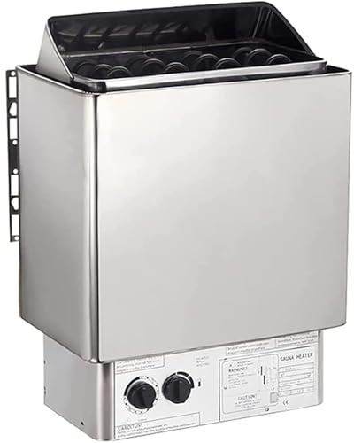 LMYYDES Poêle de Sauna électrique Poêle de Sauna Sec en Acier Inoxydable Équipement de Chauffage de Sauna Sec avec contrôleur Interne, adapté à Un Espace de 2 à 13 m³ Maison Hôtel Spa Douche 220V-6KW