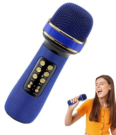 Microfono per karaoke,microfono senza fili - Altoparlante con microfono | portatile | Forniture per feste con wireless tutto in 1 con a LED per feste di compleanno, matrimoni, Natale