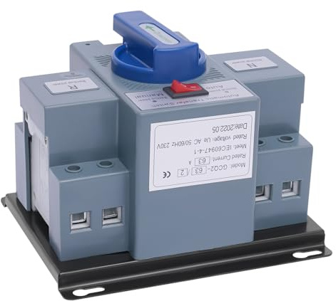 Interruttore automatico di corrente bidirezionale da 220 V con commutazione in 2 secondi, ideale per corrente di emergenza, sistemi di backup e alimentazione senza interruzioni, perfetto per casa