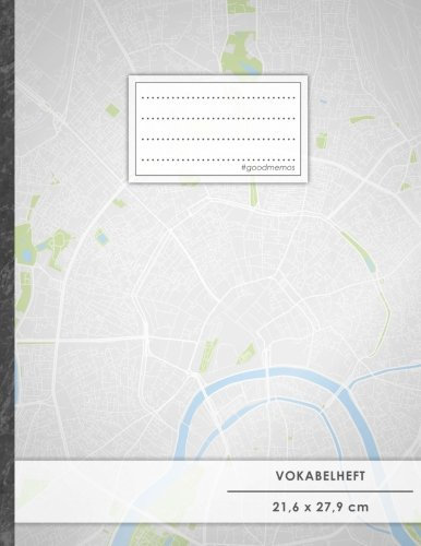 Vokabelheft: DIN A4 • 50+ Seiten, Soft Cover, Register, 2 Spalten, Erfolgs-Tacker, Moskau Stadtplan • Original #GoodMemos Schulheft • Sprachen und Vokabeln leicht lernen, Lineatur 53