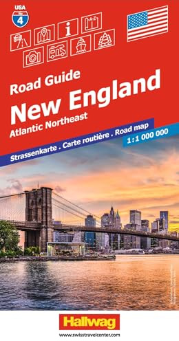 Hallwag Strassenkarte USA, New England 1:1 Mio.: Mit New York, Boston, Philadelphia, Acadia, Cape Cod, Niagara Falls. Inkl. Stadtpläne, Ortsverzeichnis und Reiseinformationen