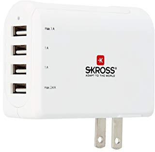 SKROSS - 2.800110 | Cargador USB de 2 Puertos para USA | Cargador de Pared con Enchufe para USA Y 2 USB 3.4A - para Teléfonos Móviles y PDA - Entrada: 100 V - 240 V