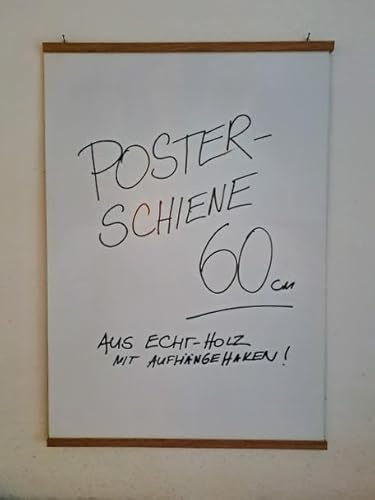 Import Poster Magnetische Posterschiene, Posterhänger 60 cm aus Echt-Teak-Holz mit Aufhängehaken
