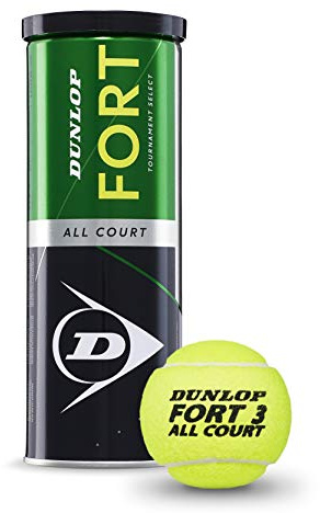 Dunlop 601315 Palla da Tennis Fort All Court Ts, 3 Ball Tin, Multicolore