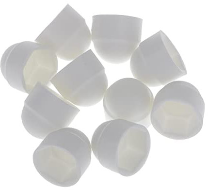 10 x M8 Schraubenabdeckung Abdeckkappe für Schraubenmuttern Sechskantschrauben - Weiß, 13x15mm