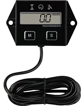 Yooreal Digital Inductive Tachometer with Hour Meter,RPM Gauge Meter for Lawn Mower Scooter Dirt Bike Tractor Generator Air Compressor Marine Motorcycle Snowblower Pressure Washer