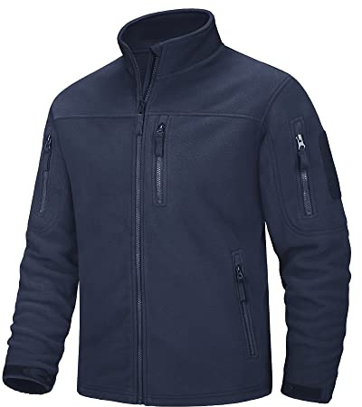 MAGCOMSEN Men's Winter Jackets Warm Fleece Lining Soft Windbreaker Coats Full-Zip Stand Collar Army Tactical Jacket with Pockets