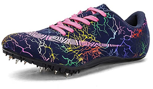 Hombre y Mujer Zapatillas de Clavos Atletismo 8 Clavos Unisex al Aire Libre Ligero y Cómodo Antideslizante Spikes Pista para Velocidad Sprint Competiciones de Entrenamiento de Jóvenes,001,41EU