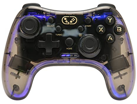 PUSOKEI Controller di Gioco Wireless Gamepad, Retroilluminazione RGB Joystick Bluetooth Gamepad Controller di Gioco per Telefono, TV, PC 7/8/10, con Supporto