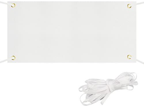 YapitHome 1 striscione bianco verniciabile, 180 x 60 cm, tinta unita, adatto per fai da te, disegno, scrittura, esposizione di eventi all'aperto e interni (bianco)