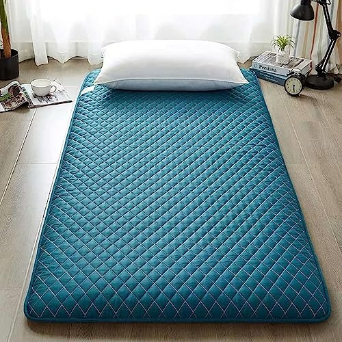 Dremdo Japanische Bodenmatratze, Japanische Futon-Matratze, Shikibuton Faltbare Tragbare Camping-Matratze, Roll Up Faltende Weiche Tragbare Schlafmatte,Grün,90x200cm