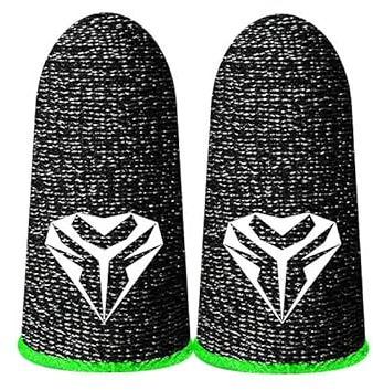 AMZLORD 2 Stück Fingerhülsen for Gaming, Daumenhüllen Mobile Gaming-Controller, Anti-Schweiß, atmungsaktiv, Nahtlose Touchscreen-Daumen-Abdeckung for PUBG, League of Legend (Grün)