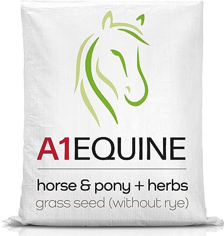 A1 Lawn, Horse & Pony Grass Seed Mix (Without Rye) - Low Sugar, Hard-Wearing Paddock, DEFRA Certified, 14kg