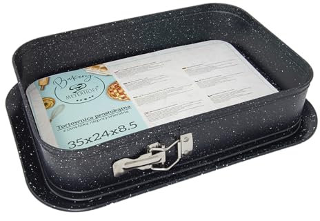 Meyerhoff Bakery Moule à charnière rectangulaire avec bord surélevé 35 x 24 x 8,5 cm marbre anthracite