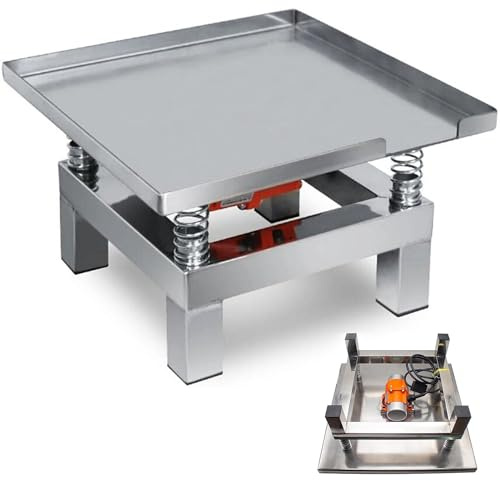 Qiang Mesa Vibratoria De Concreto,Prueba De Vibración Eléctrica,Mini Mesa Vibratoria De Hormigón De Acero Inoxidable,Plataforma Vibratoria De Bloque De Prueba De Banco,50 * 50cm-220V