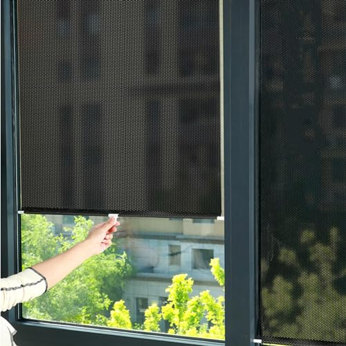 X1NGFU Sonnenschutz Rollo Innen,Saugnapf Fensterrollo,Verdunkelungsvorhang Mit Saugnapf,Tragbare Sonnenschutzrollos,Uv-Schutz,Fensterrollo Rollo,FüR Zuhause,Ohne Bohren,Breite X Länge (75cm x 125cm)