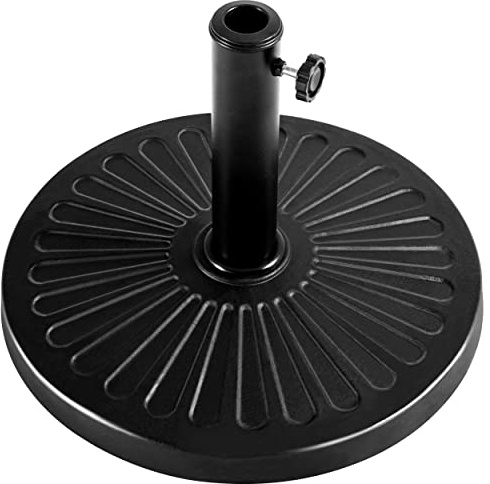 Yaheetech Sonnenschirmständer wasserabweisenden Ø 44,5 cm 10 KG Runder | Schirmhalter aus Kunstharz und Metall von 38/48 mm für Balkonschirmständer Terrasse/Balkon/Garten/Strand, Schwarz