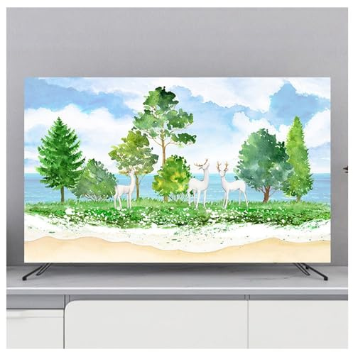 FUELIX Indoor TV Cover, TV/PC Covers Indoor Display Cover, 32-65 TV Dust Cover Soft Fabric Screen Protector, sun/dust protection for Wall Mount/Curved/Desktop Monitor/Desktop TV D,49-52in