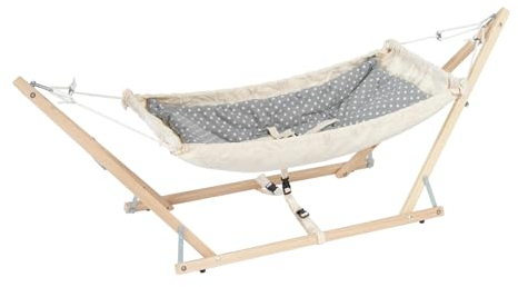 AMAZONAS Koala Babyhängematte Royal-Set 2-in-1 mit Holzgestell & Inlay TÜV-geprüft, 0-9 Monaten, aus Baumwolle