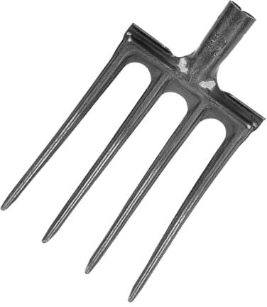 Natudeco Digging Fork High Carbon Steel Garden Fork Anti Breakage Garden Digging Spading Fork for Farms Ranches (4 Tine)