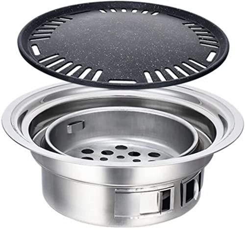 BBQ-Grill Outdoor-Holzkohlegrills BBQ-Grills Holzkohlegrillgrill Edelstahl Antihaft-Grillschale Grills Holzkohleofen für Outdoor-Camping
