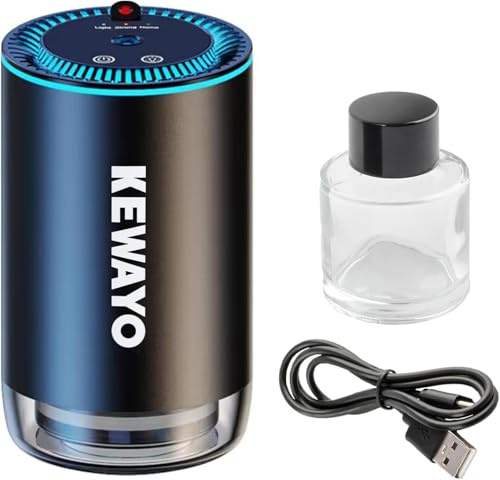 KEWAYO Diffusore d'Aromi Portatile da 50ml per Auto e Ambienti Con Luce Ambientale a LED Stellata, Ricaricabile USB