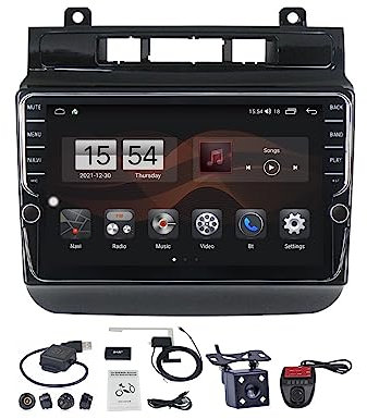 MLXABH Schermo da 9 Pollici 2 DIN Car Stereo GPS Navigatore satellitare Android 11 per Touareg 2010-2018 Navigazione per Auto nel cruscotto Supporto Ricevitore Audio CarPlay Android Auto/FM AM Radio