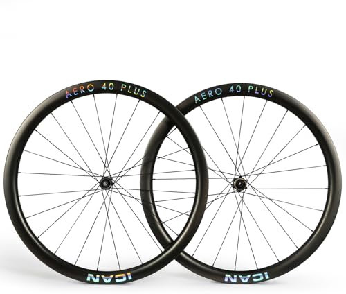 AERO 40 Plus Carbon-Scheiben-Rennrad-Radsatz 1385g 23mm Innenbreite Drahtreifen Tubeless-kompatibel